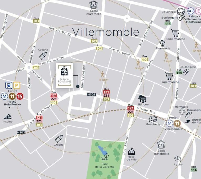 Apartmán Charme Citadin Villemomble Exteriér fotografie